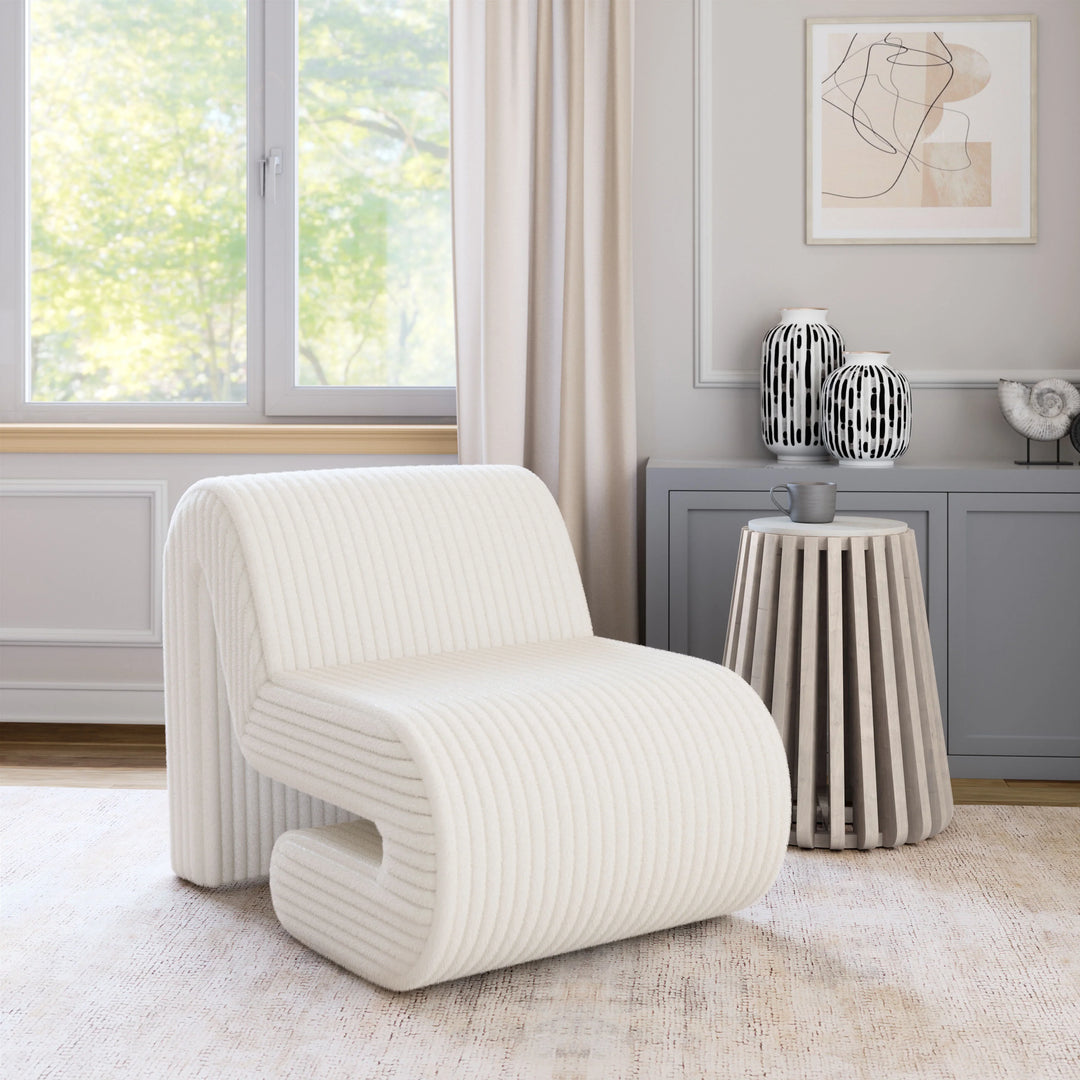 Opam Accent Chair White - AmericanHomeFurniture