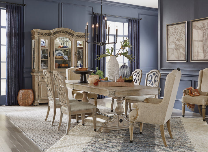 Marisol Fawn Extendable Trestle Dining Table - D5132-21