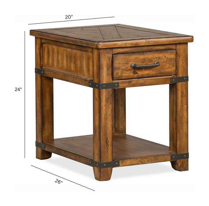 Chesterfield Farmhouse Timber Rectangular End Table - T4717-03