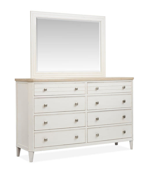 Echo Isles Sea Pearl And Driftwood Double Drawer Dresser With Landscape Mirror - B6310-2240