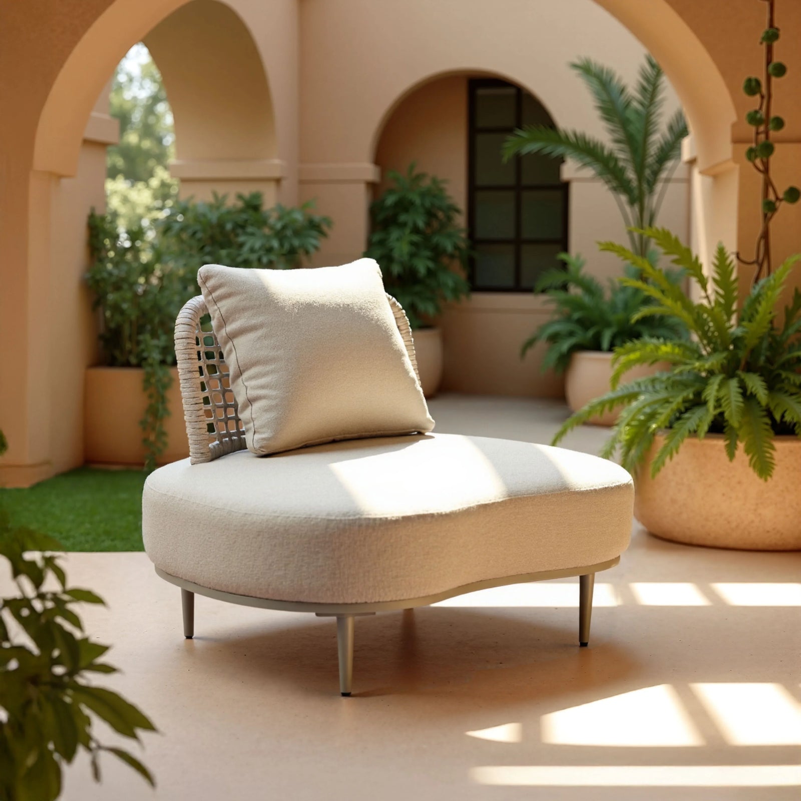 Zuo Ruhe Accent Chair Beige OUTDOOR CHAISE LOUNGES