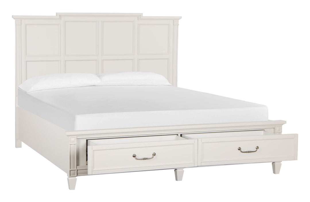 Willowbrook Egg Shell White King Panel Storage Bed - B5324-64A