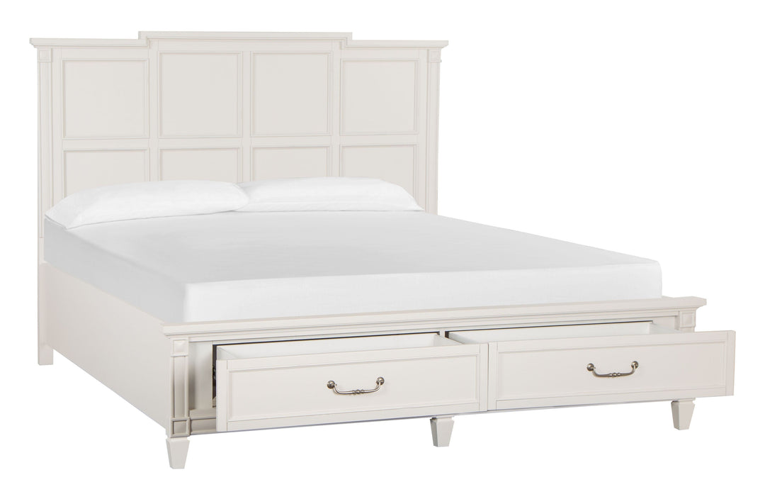 Willowbrook Egg Shell White Panel Storage Bed
