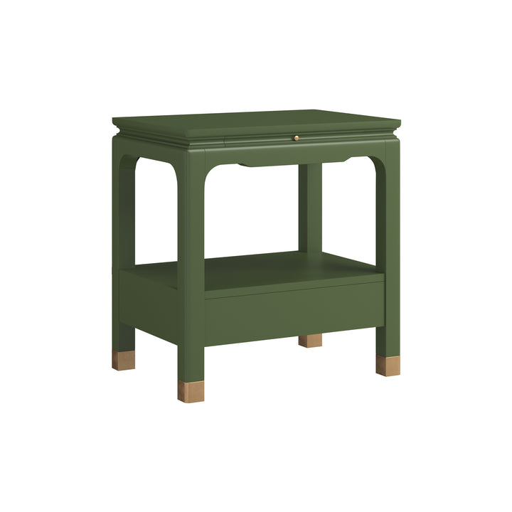 Eave Bedside Table-Darkened Sage