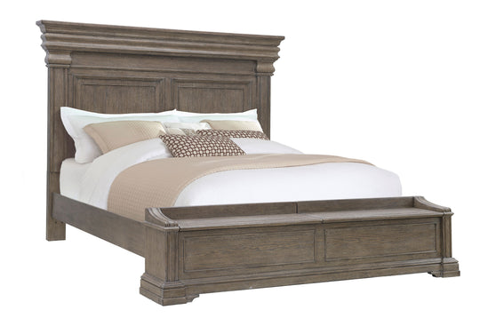 Madison Ridge Natural Bark California King Bed With Chest Footboard - P413-BR-K6