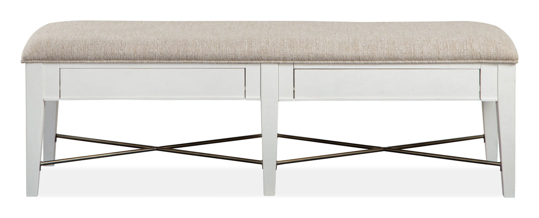 Heron Cove Chalk White And Dovetail Grey Upholstered Bench - D4400-68