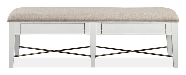Heron Cove Chalk White And Dovetail Grey Upholstered Bench - D4400-68