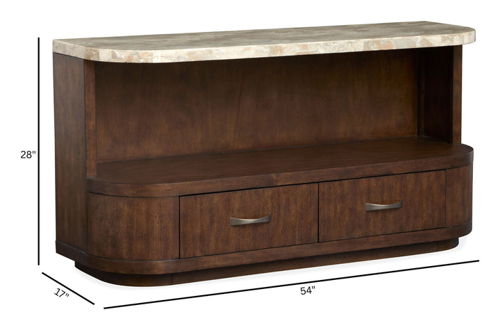 Mcpherson Burnt Umber Demilune Sofa Table - T6351-75