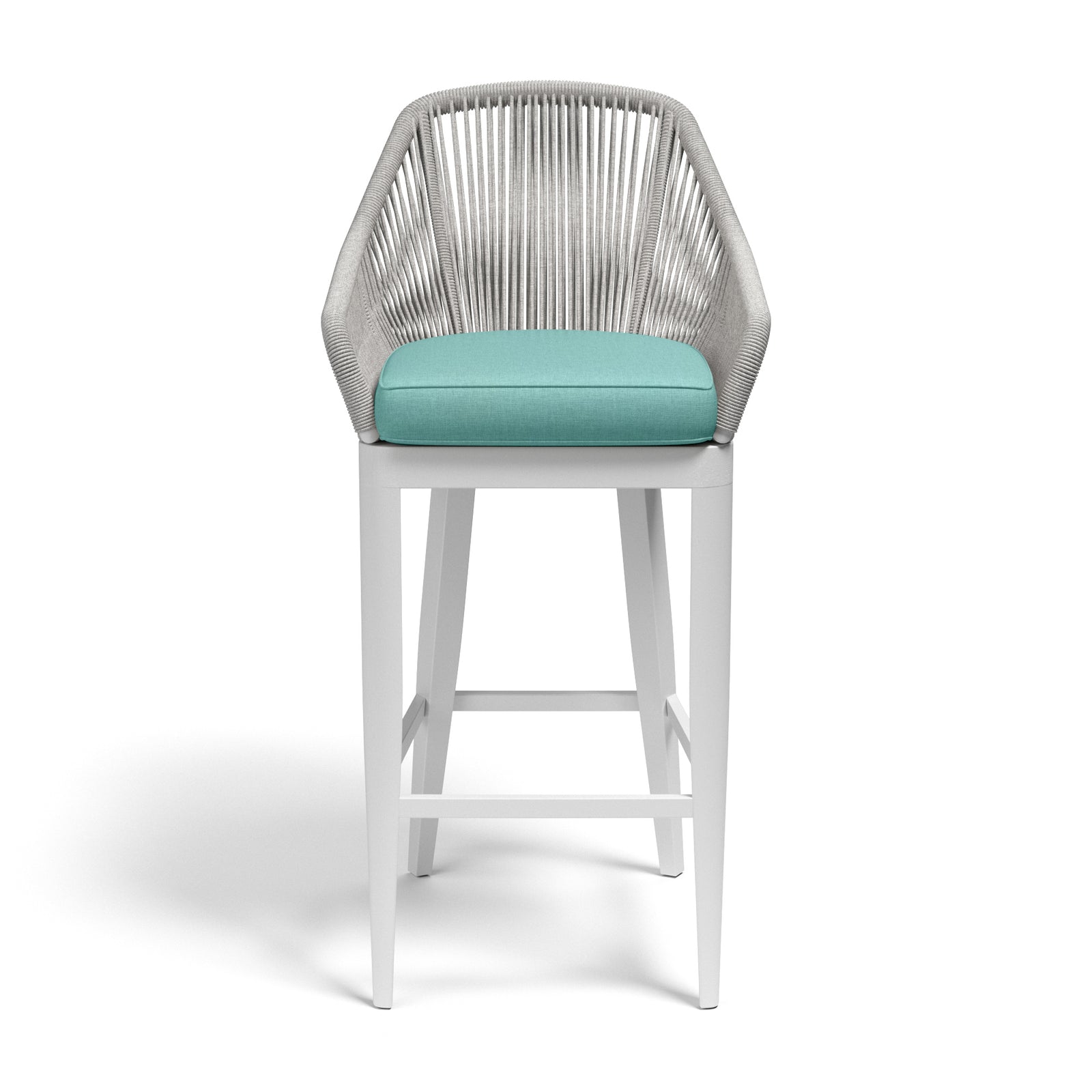 Miami Barstool in Dupione Celeste w/ Self Welt