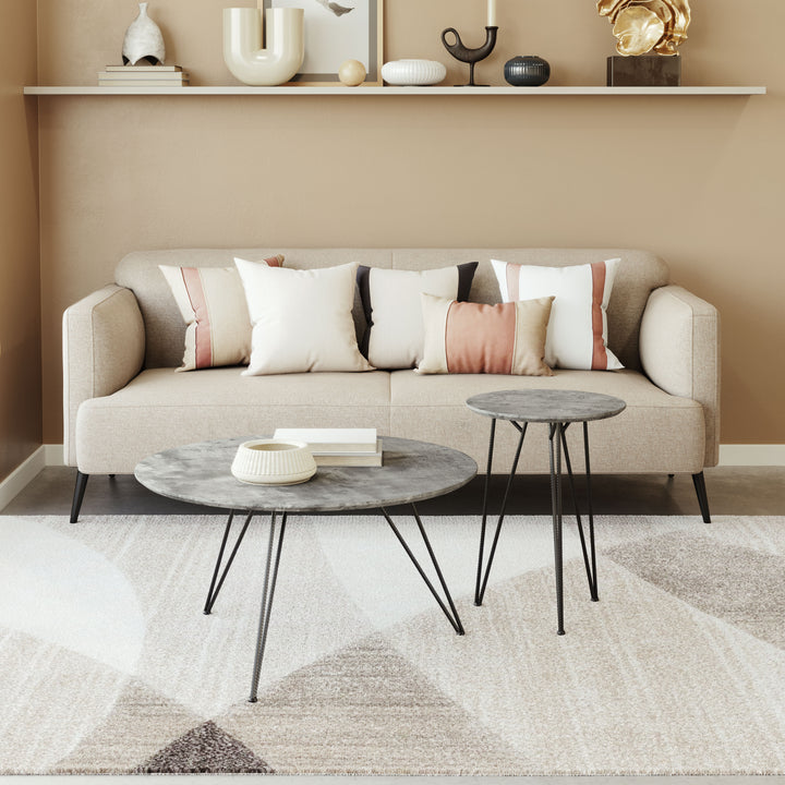 Kerris Coffee Table Set (2-Piece) Gray & Black - 109232