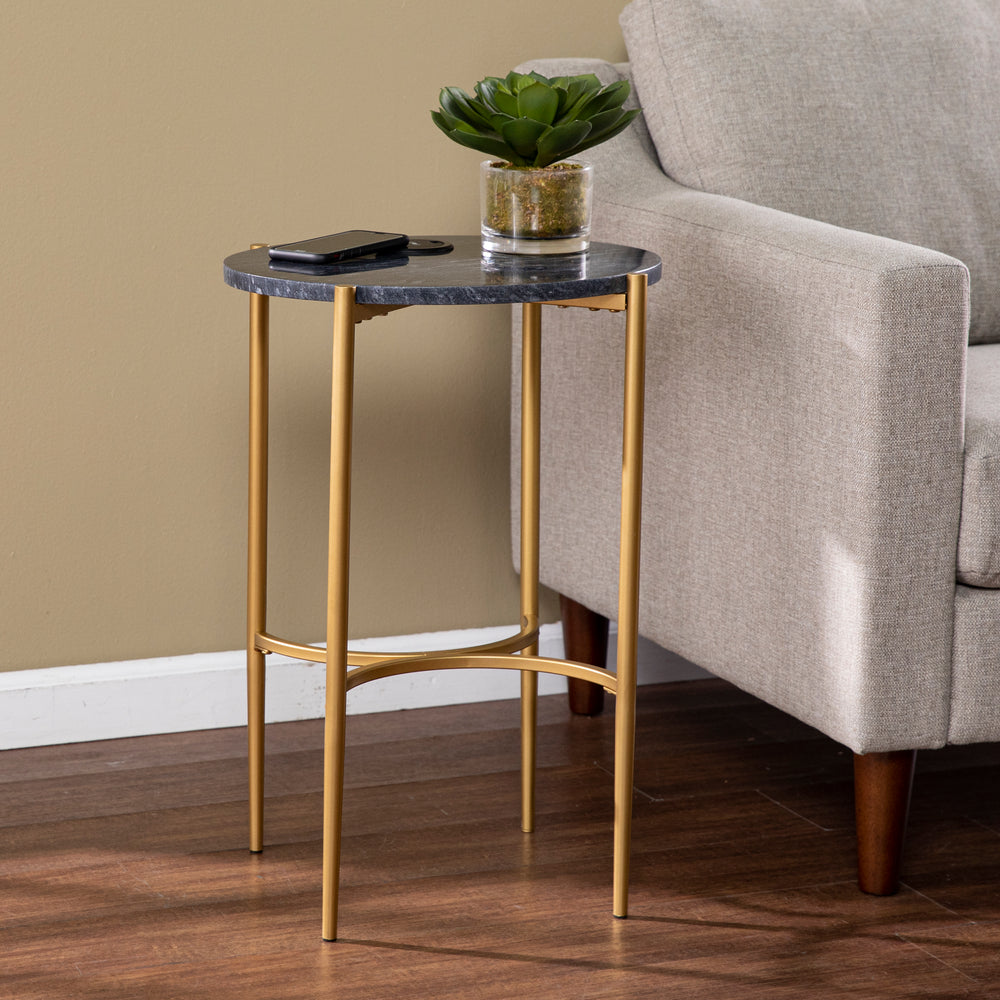 American Home Furniture | SEI Furniture - Clarvin Side Table w/ Wireless Charging Station