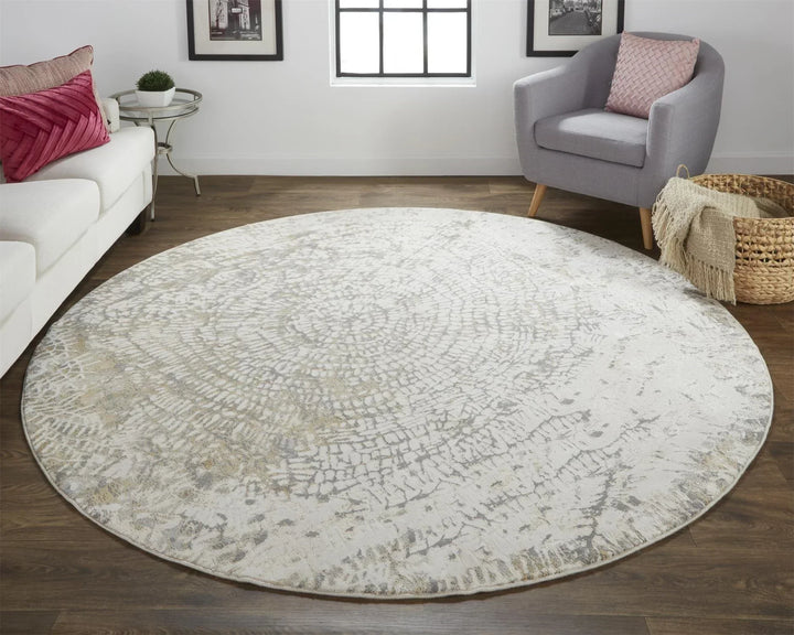 Round/7'9" x 7'9" /Silver/Ivory