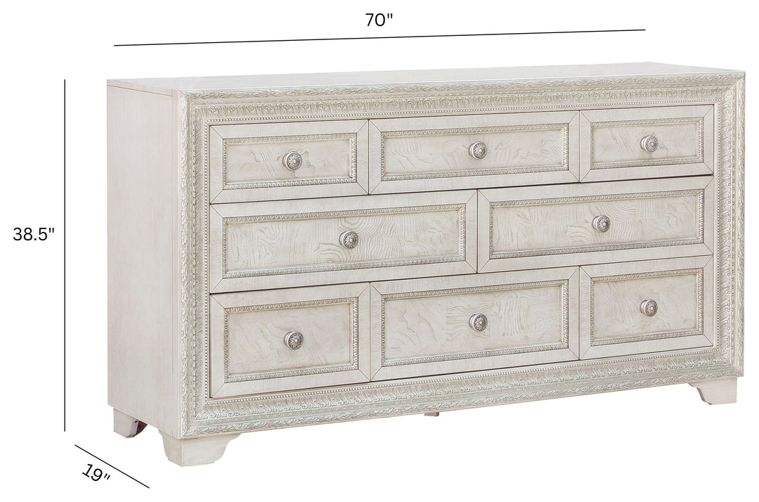 Camila Creamy White 8 Drawer Dresser - P269100S