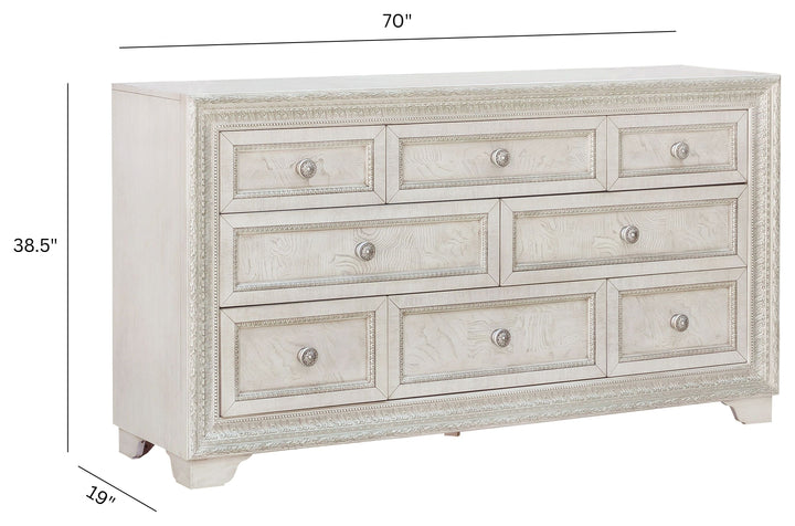 Camila Creamy White 8 Drawer Dresser - P269100S