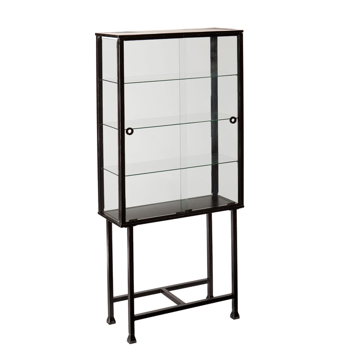 American Home Furniture | SEI Furniture - Metal/Glass Sliding-Door Display Cabinet