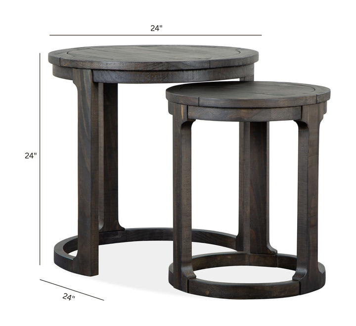 Boswell Peppercorn Round Nesting End Table - T5263-12