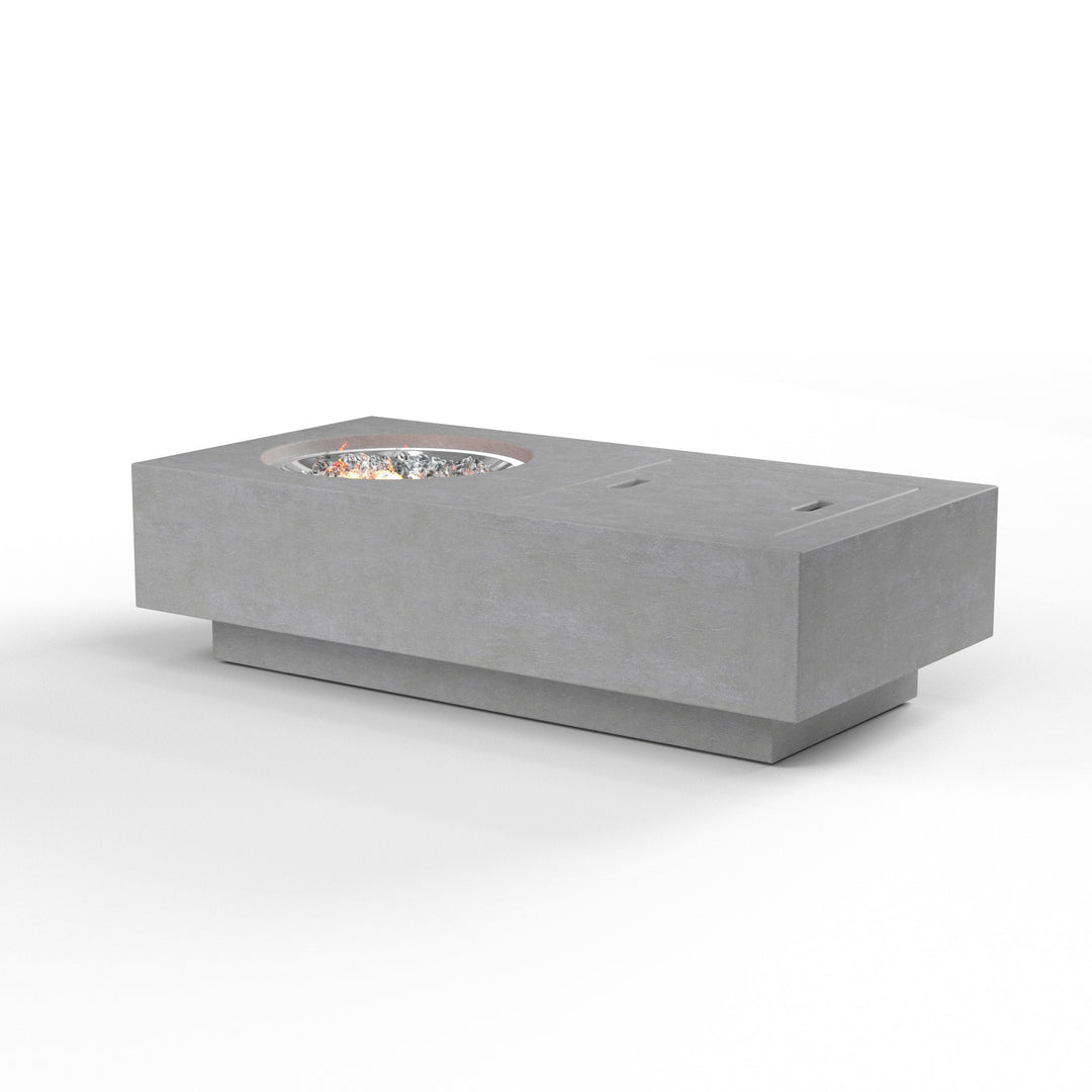 American Home Furniture | Sunset West - Gravelstone Rectangular Fire Table with Self Contained Tank