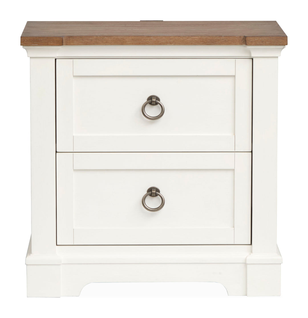 Kingston Whisper White And Cerused Nutmeg Drawer Nightstand - B6407-01