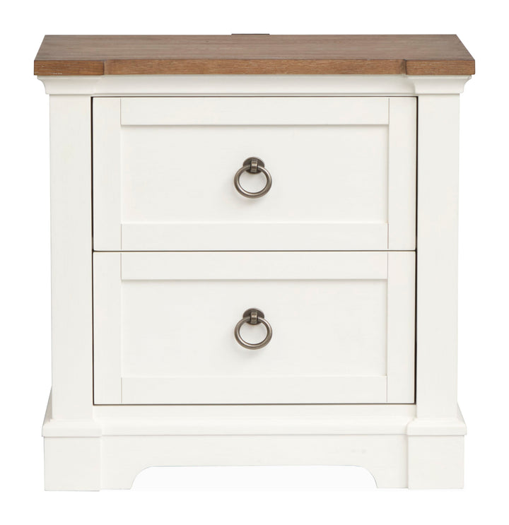 Kingston Whisper White And Cerused Nutmeg Drawer Nightstand - B6407-01