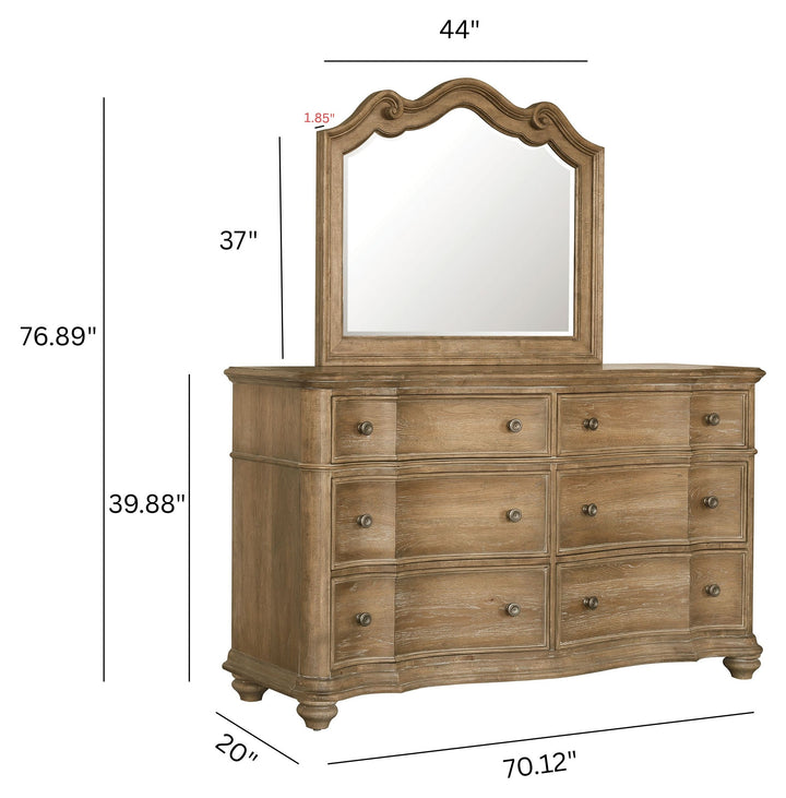 Weston Hills Flax Seed Dresser With Mirror - P293-BR-K7