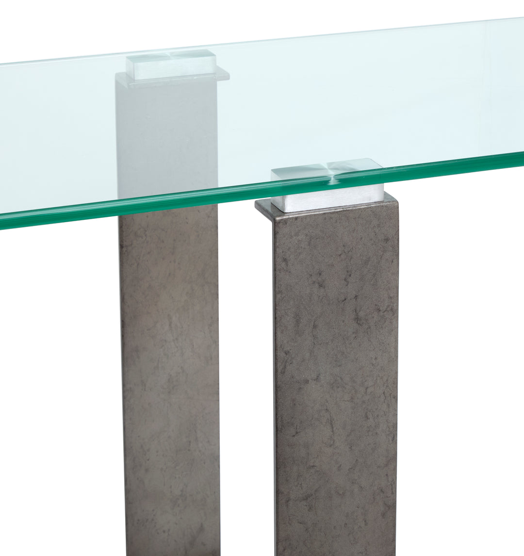 Holden Aged Pewter And Chrome Pucks Rectangular Sofa Table - T6456-73