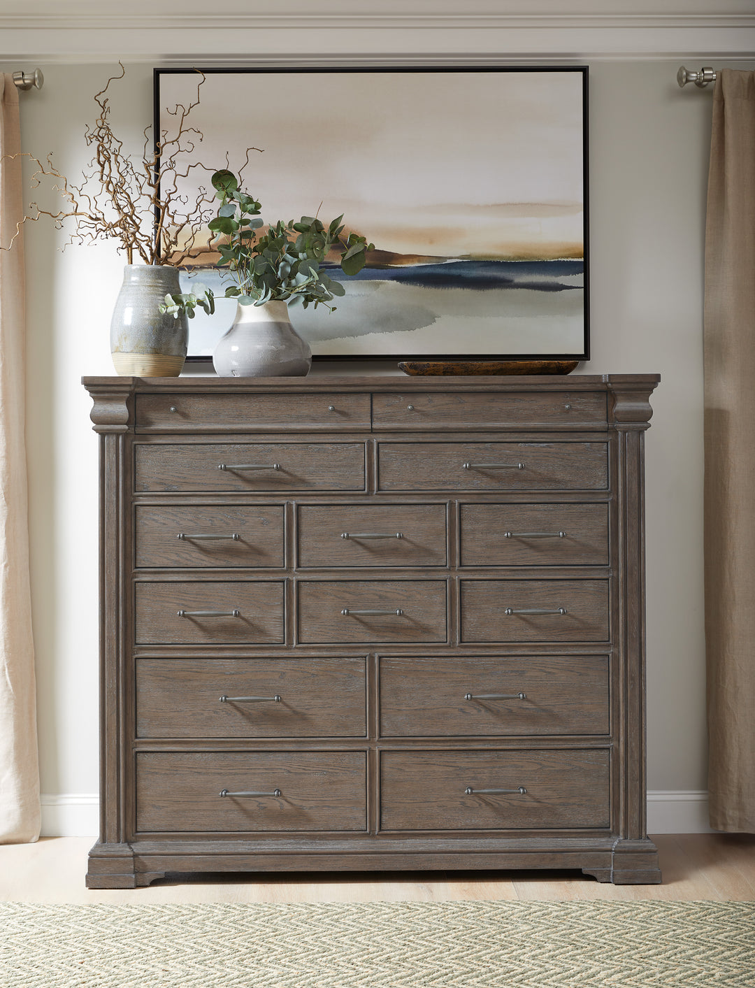 Madison Ridge Natural Bark 14 Drawer Master Chest - P413127