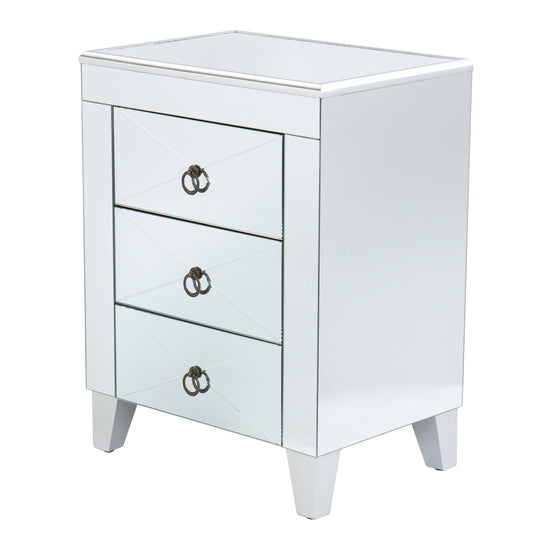 SEI Furniture Cresheim Mirrored End Table w/ Drawers ACCENT TABLES