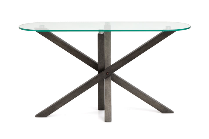 Jax Carbon Shadow And Chrome Oval Sofa Table - T6452-77