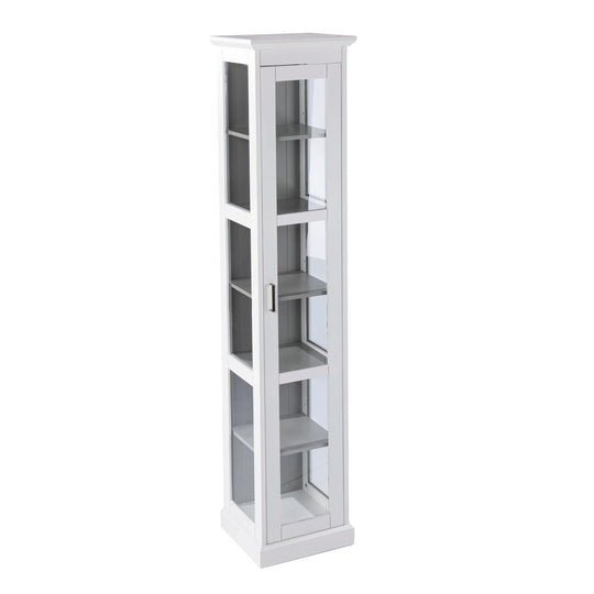 SEI Furniture Balterley Tall Curio w/ Glass Door - White CABINETS