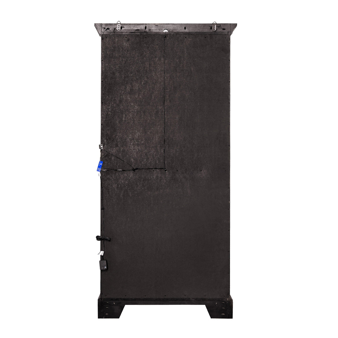 Traditional Sliding Door Curio with Glass Shelves and LED Light - AmericanHomeFurniture