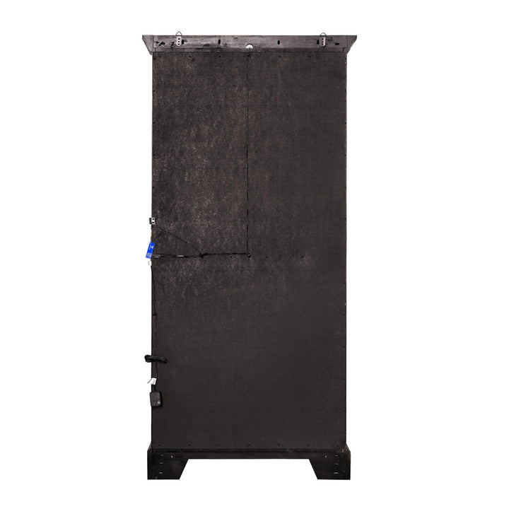 Traditional Sliding Door Curio with Glass Shelves and LED Light - AmericanHomeFurniture