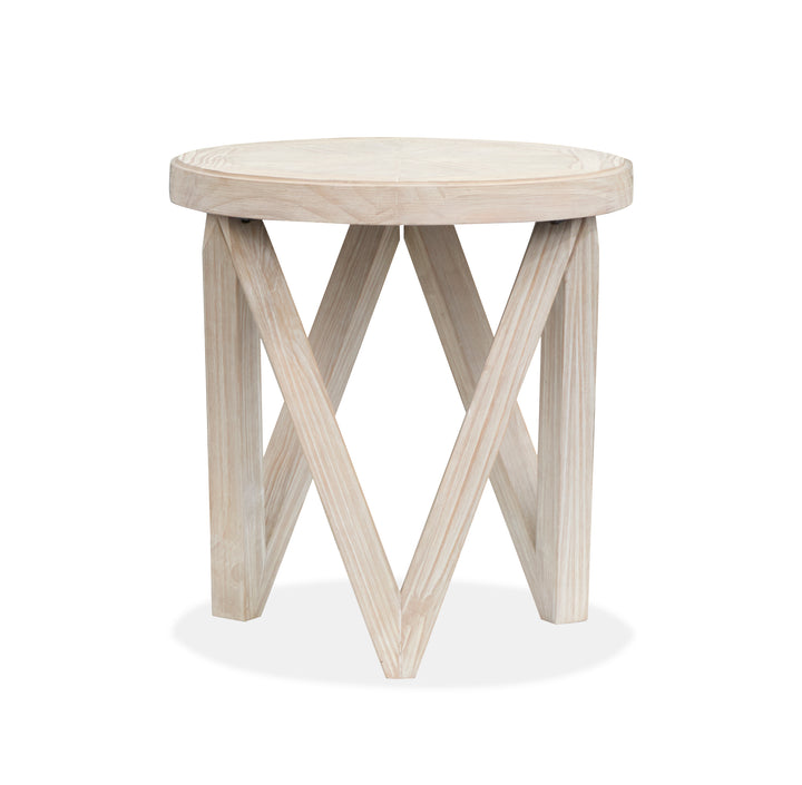 Bostwick Coconut Cream Round End Table - T6340-05