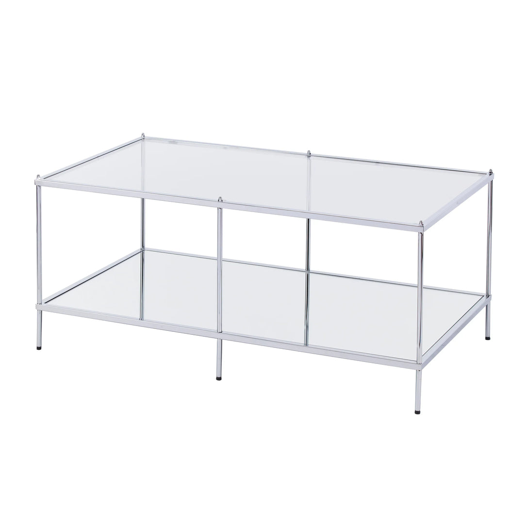 Knox Glam Mirrored Cocktail Table - Chrome - AmericanHomeFurniture