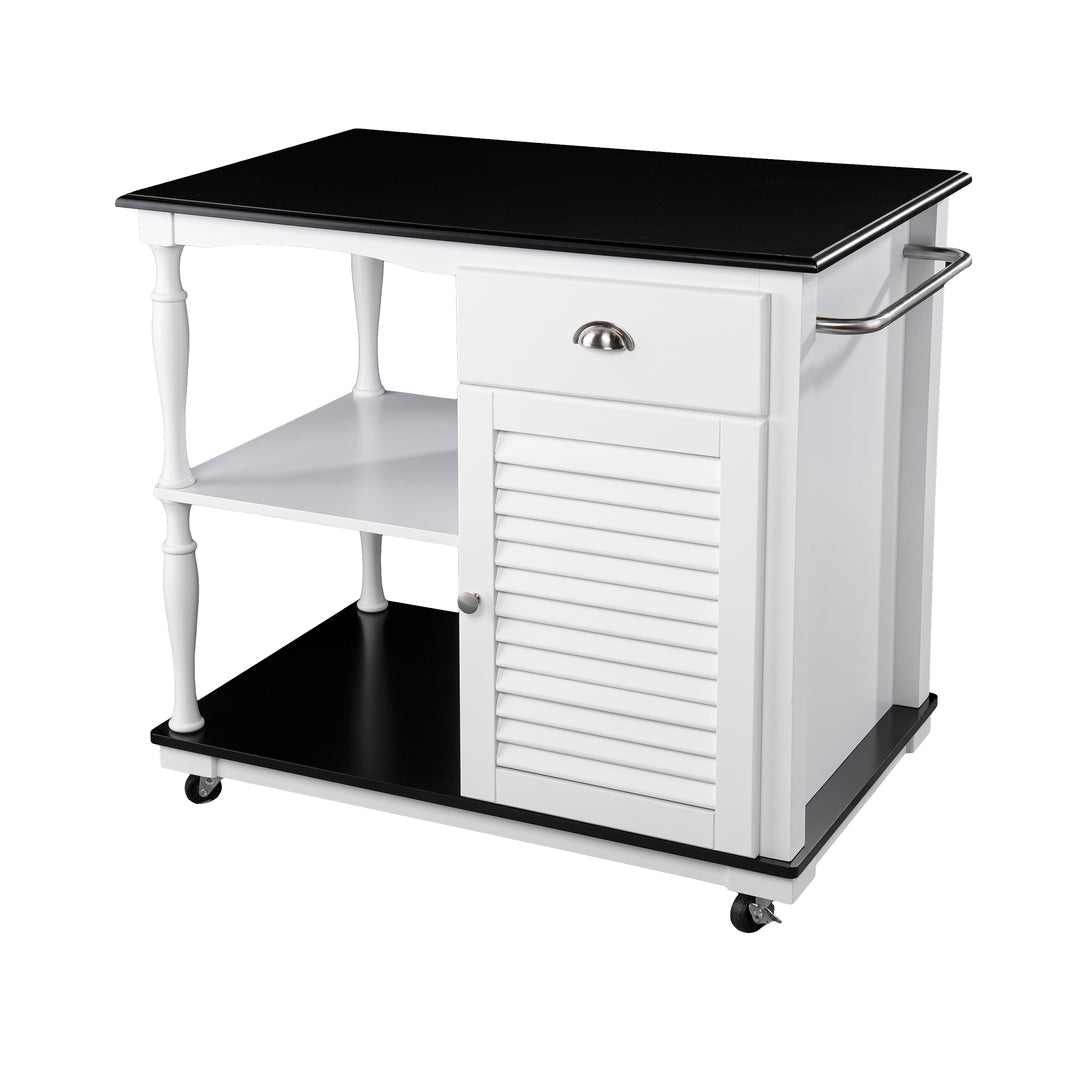 American Home Furniture | SEI Furniture - Muxlow Rolling Kitchen Island w/ Storage