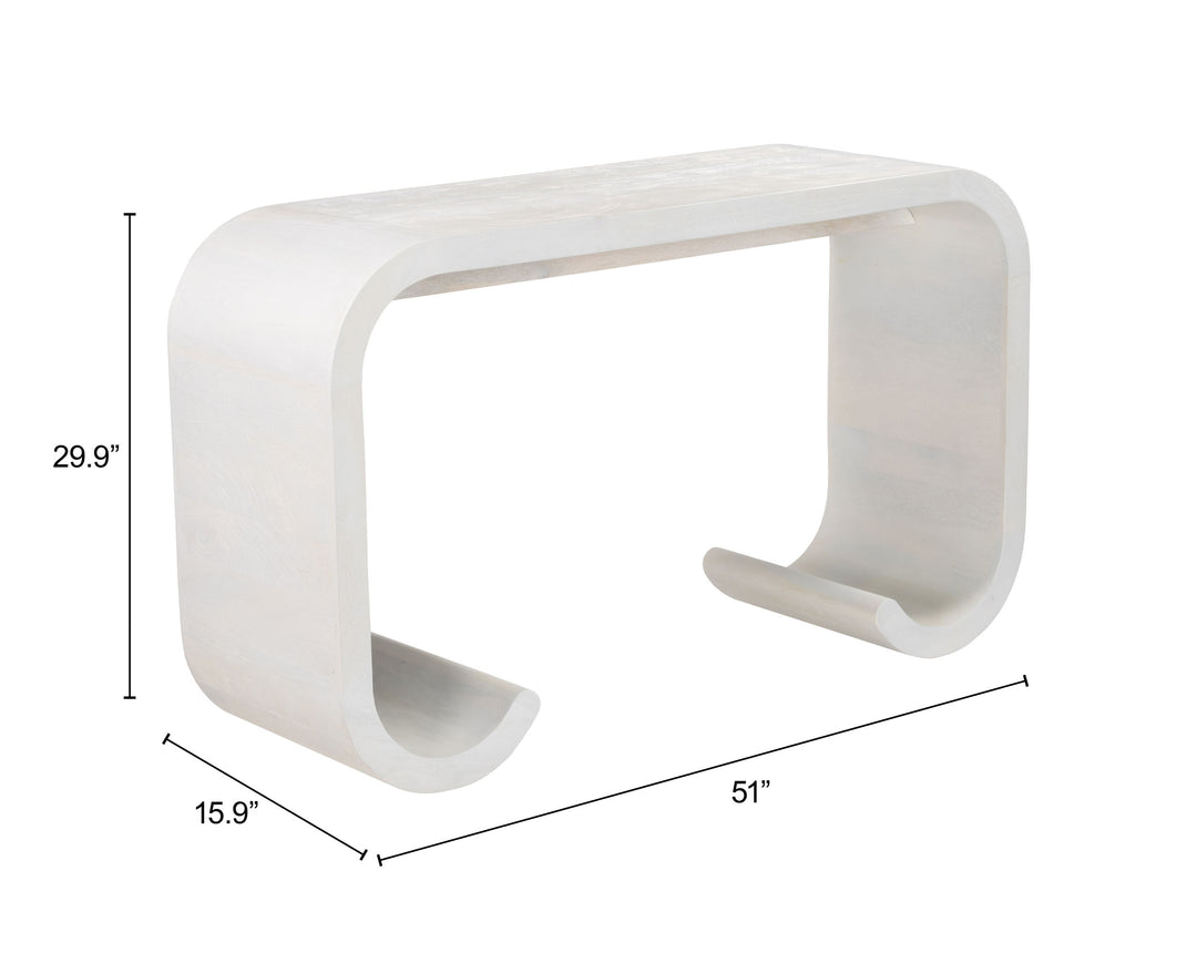 Dena Console Table Whitewashed - 111035