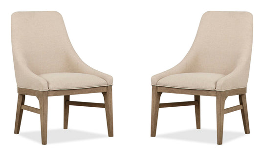 Tristan Swiss Coffee Upholstered Arm Chair - Set of 2 - D5878-73