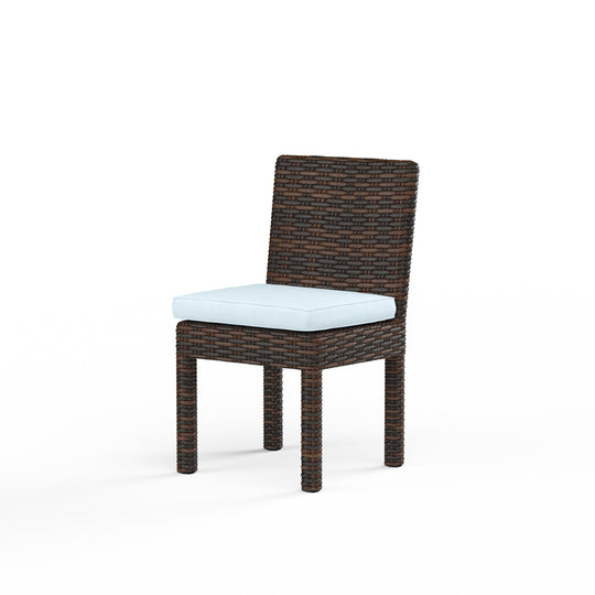 Montecito Armless Dining Chair in Canvas Skyline w/ Self Welt