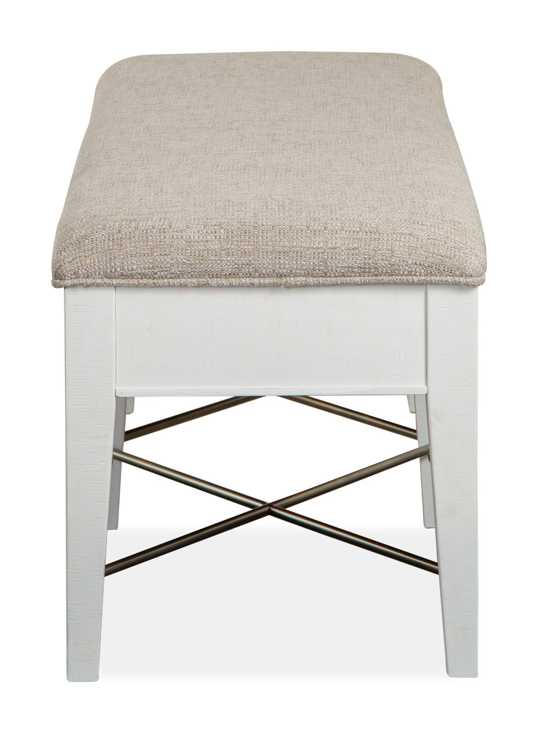 Heron Cove Chalk White And Dovetail Grey Upholstered Bench - D4400-68