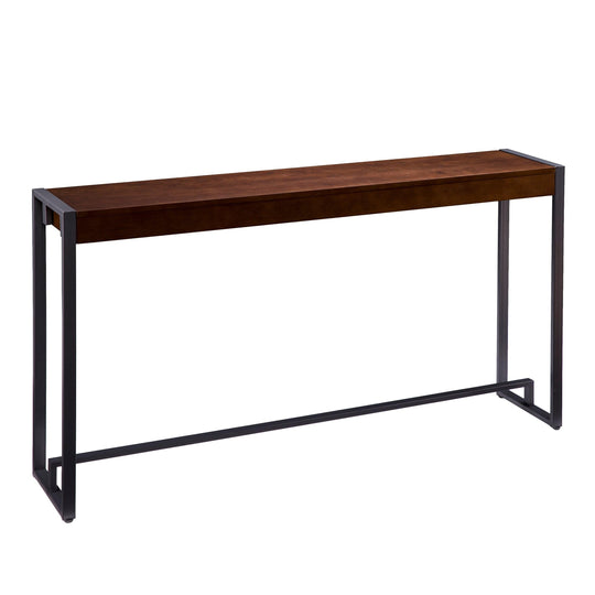 SEI Furniture Holly & Martin Macen Console - Dark Tobacco w/ Gunmetal CONSOLE TABLES