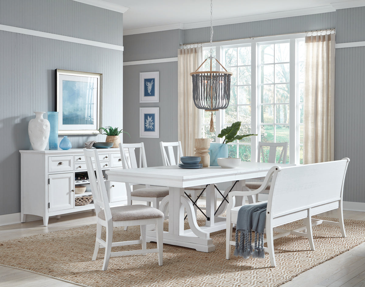 Heron Cove Chalk White And Dovetail Grey Bench - D4400-79