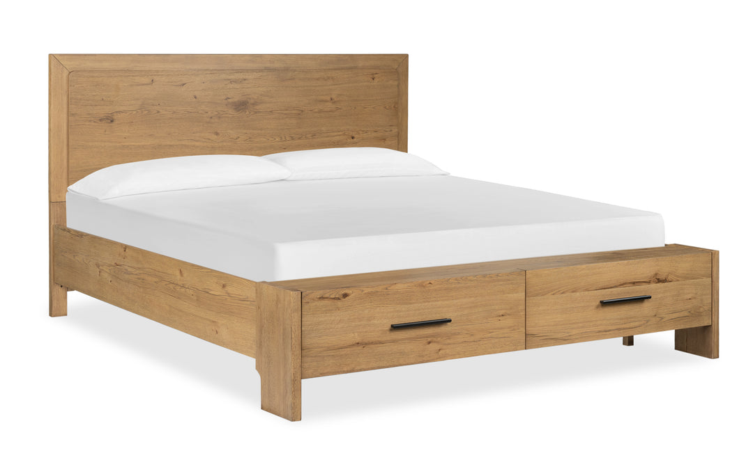 Davenport Rustic Caramel King Panel Storage Bed - B6309-64A