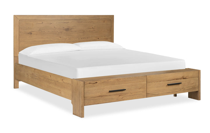 Davenport Rustic Caramel Panel Storage Bed