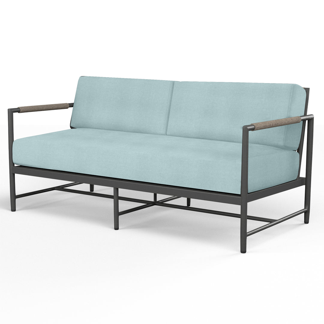 Pietra Loveseat in Dupione Celeste, No Welt