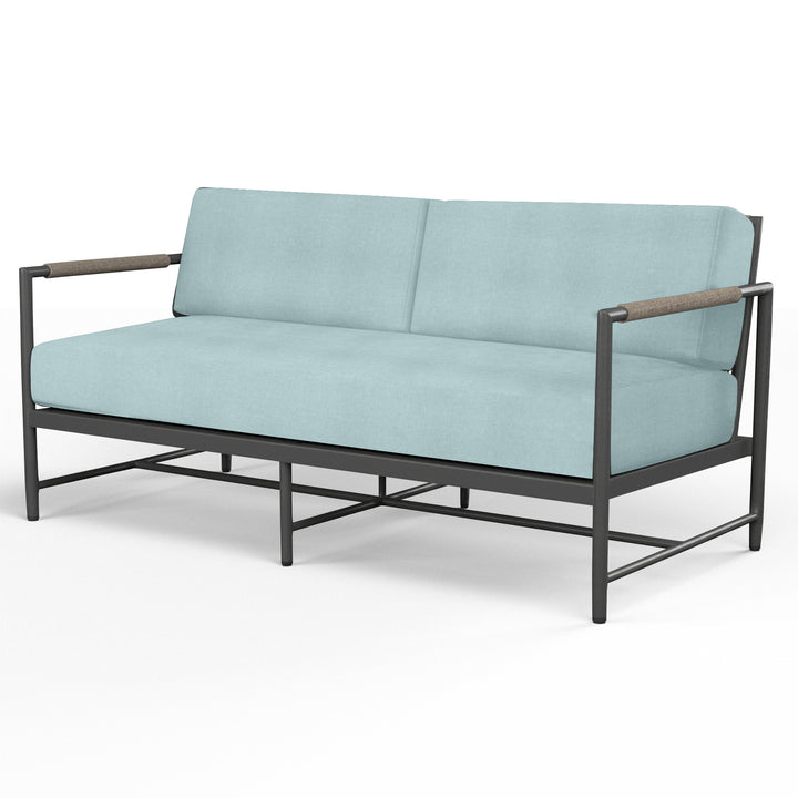 Pietra Loveseat in Dupione Celeste, No Welt