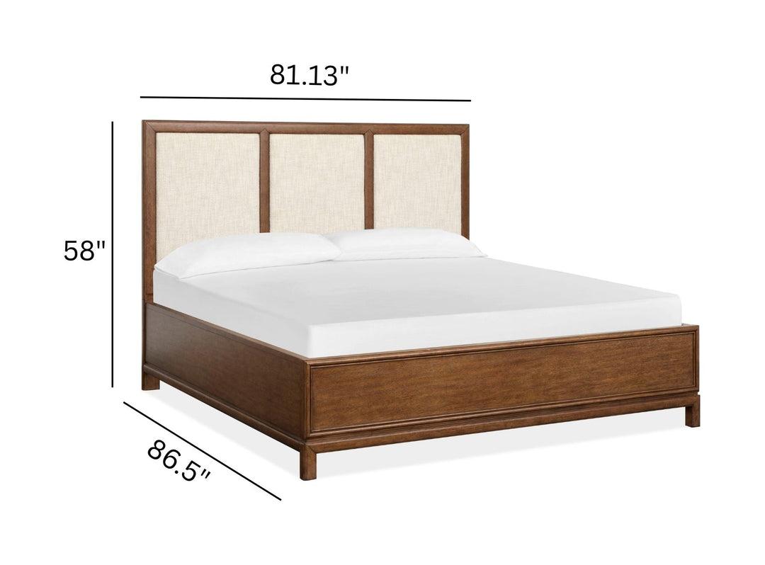 Ridgefield Russet King Upholstered Panel Bed - B6436-65