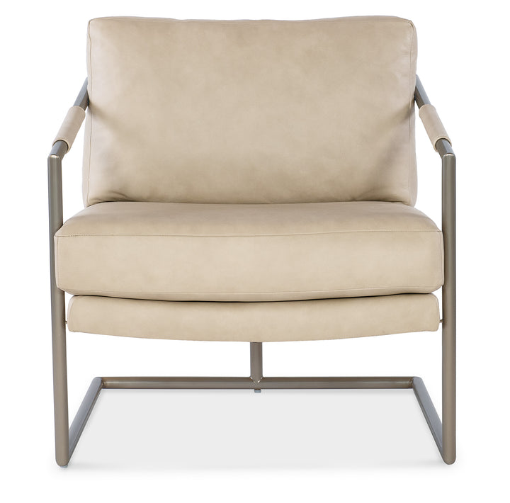 American Home Furniture | Hooker Furniture - Moody Metal Chair - Beige Leather