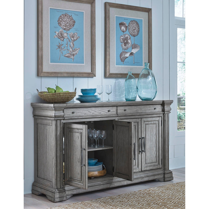 Madison Ridge Server and Hutch - AmericanHomeFurniture