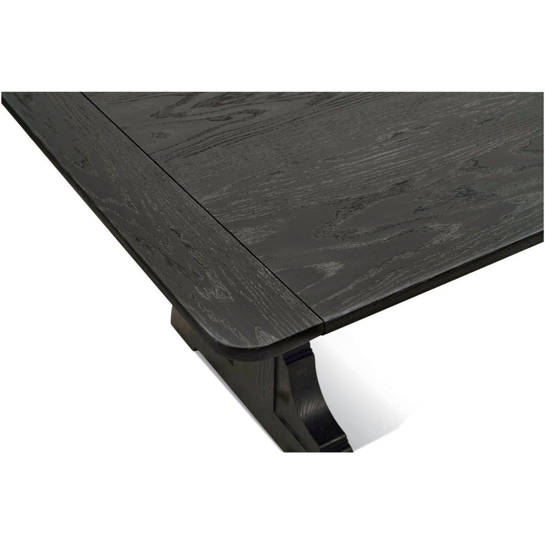 Timeless Epoch Trestle Dining Table in Ebonized Oak - Jonathan Charles - AmericanHomeFurniture