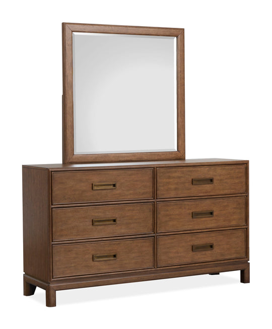 Ridgefield Russet Double Drawer Dresser With Landscape Mirror - B6436-2240