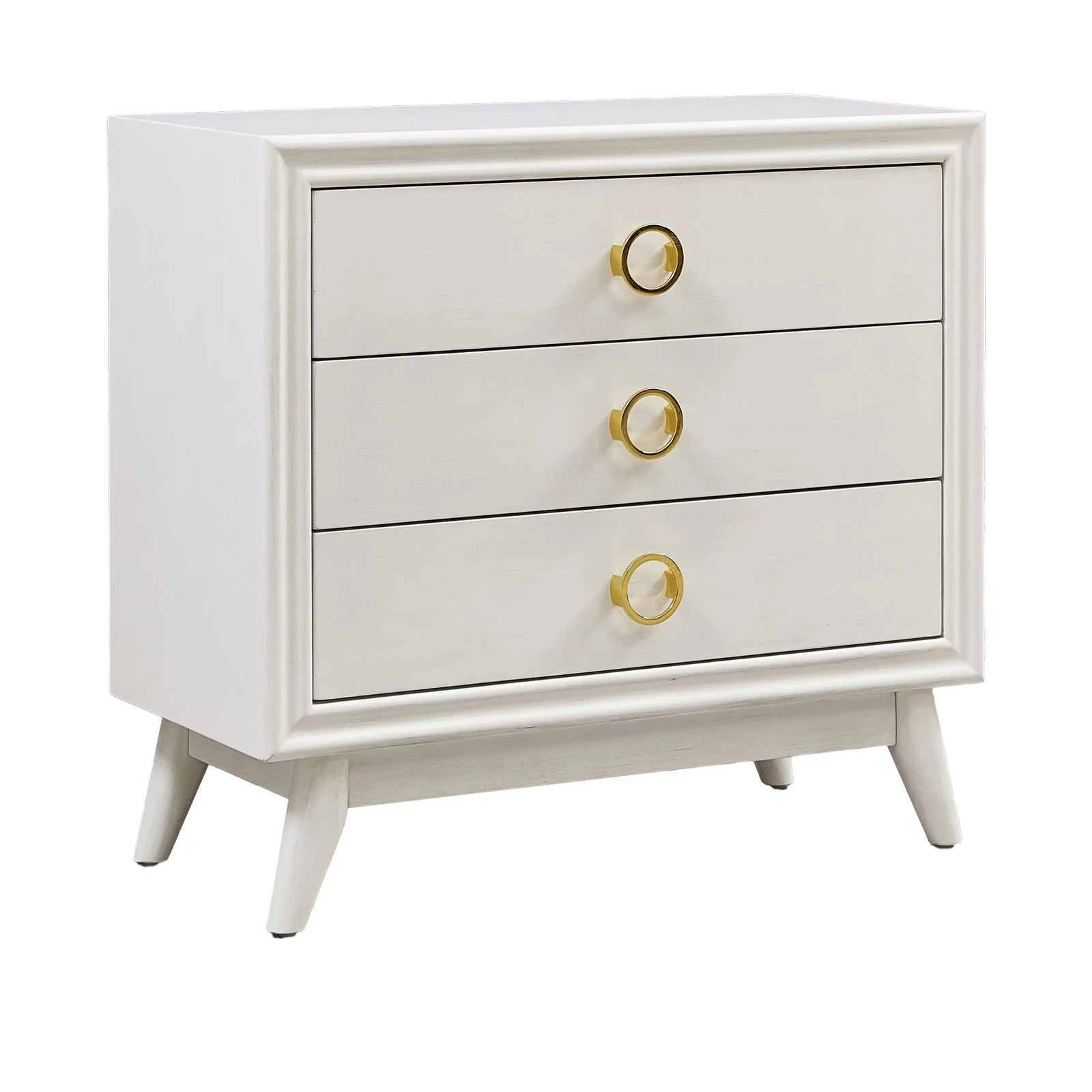 Crestview Collection 3 Drawer Chest With Brass Rings NIGHTSTANDS